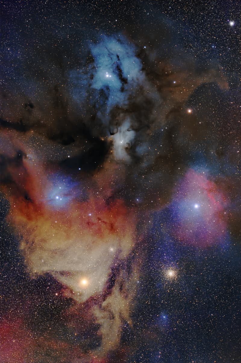 NASA obrázek dne: Cukrově vatičkové mraky v souhvězdí Rho Ophiuchi