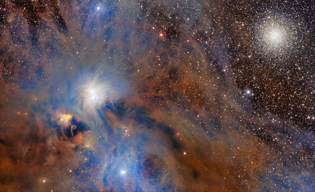 Molekulární mrak Corona Australis a hvězdokupa Chandelier